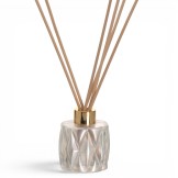 PROFUMATORE VETRO RIGATO BIANCO PERLA H.9cm