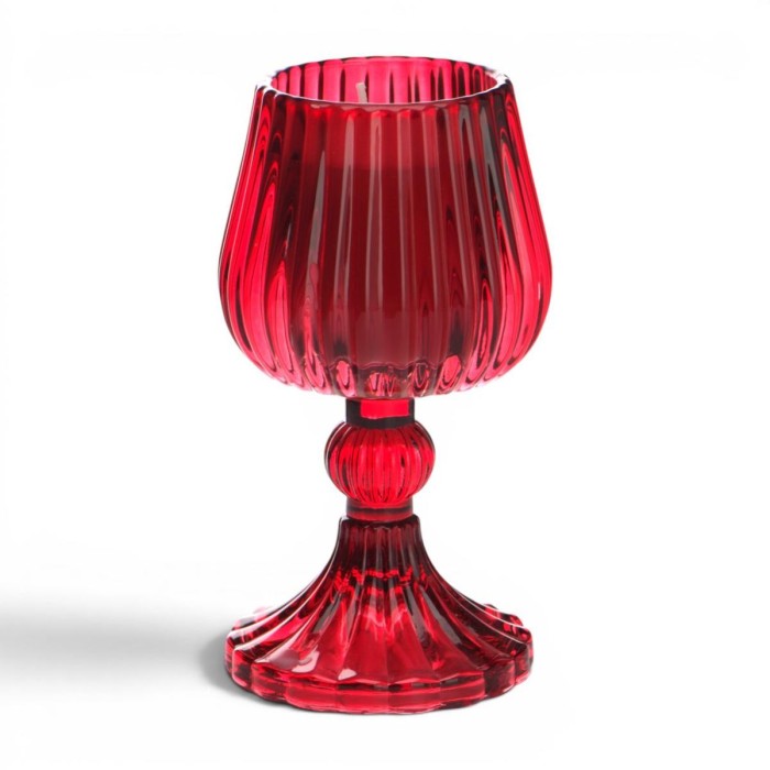 CANDELA CALICE ROSSO H15.5 VETRO