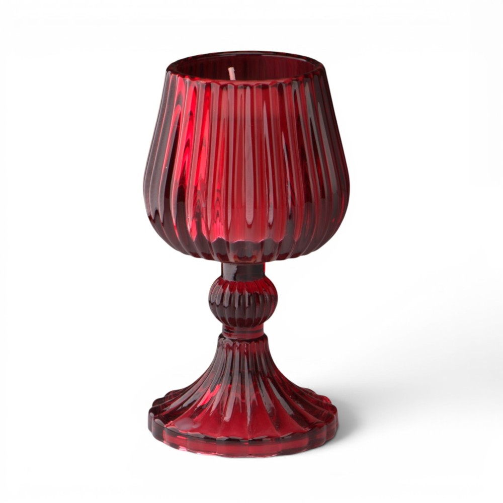 CANDELA CALICE ROSSO H15.5 VETRO