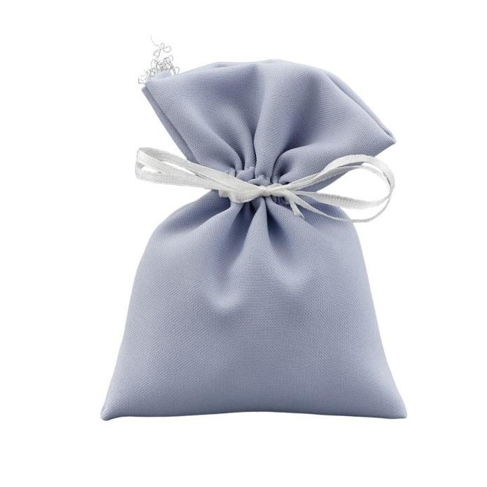SACCHETTO COTONE CELESTE 10X14