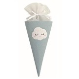 CONO AZZURRO CON NUVOLA RICAMATA
