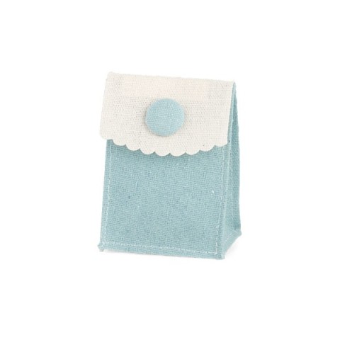 POCHETTE CON BOTTONE AZZURRA