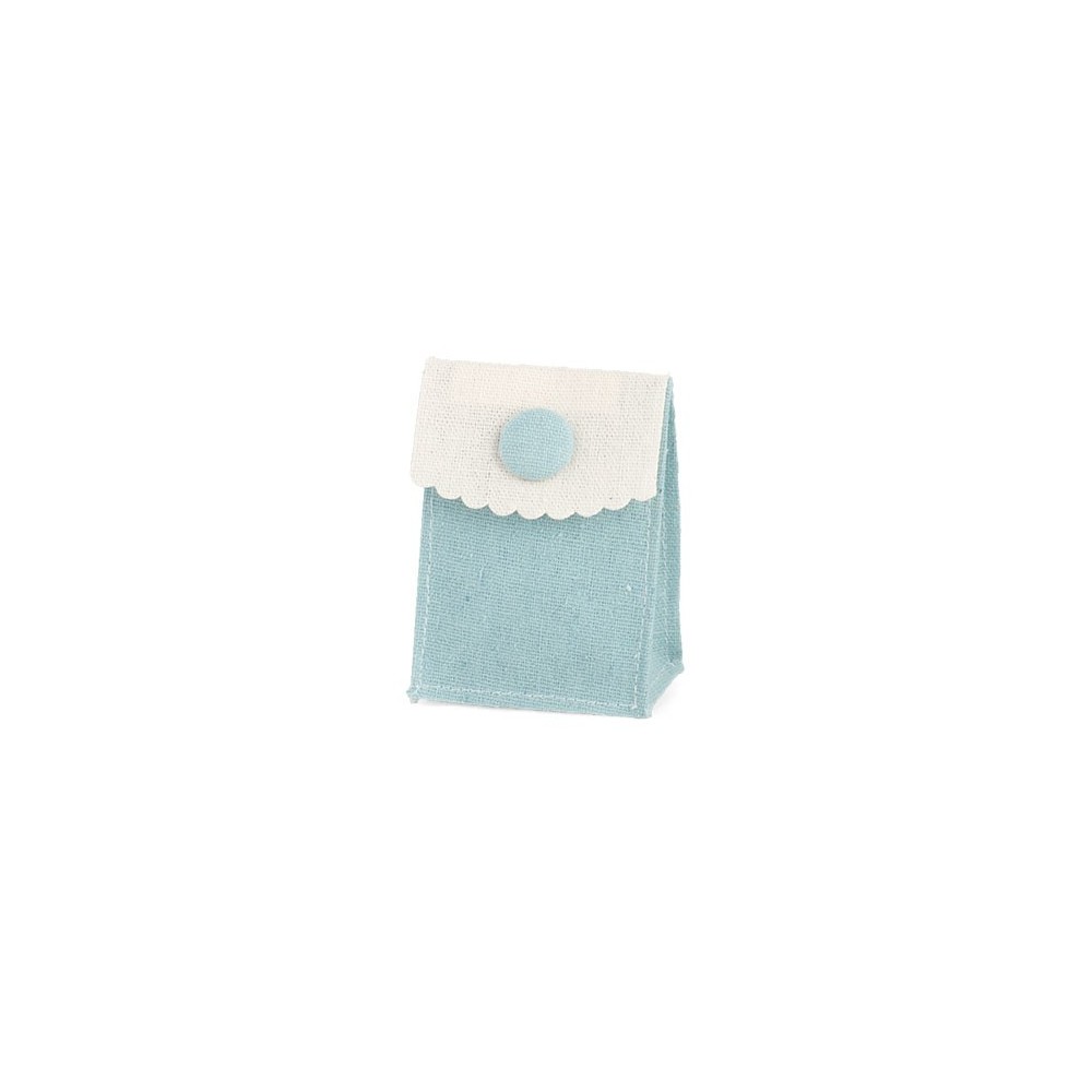 POCHETTE CON BOTTONE AZZURRA