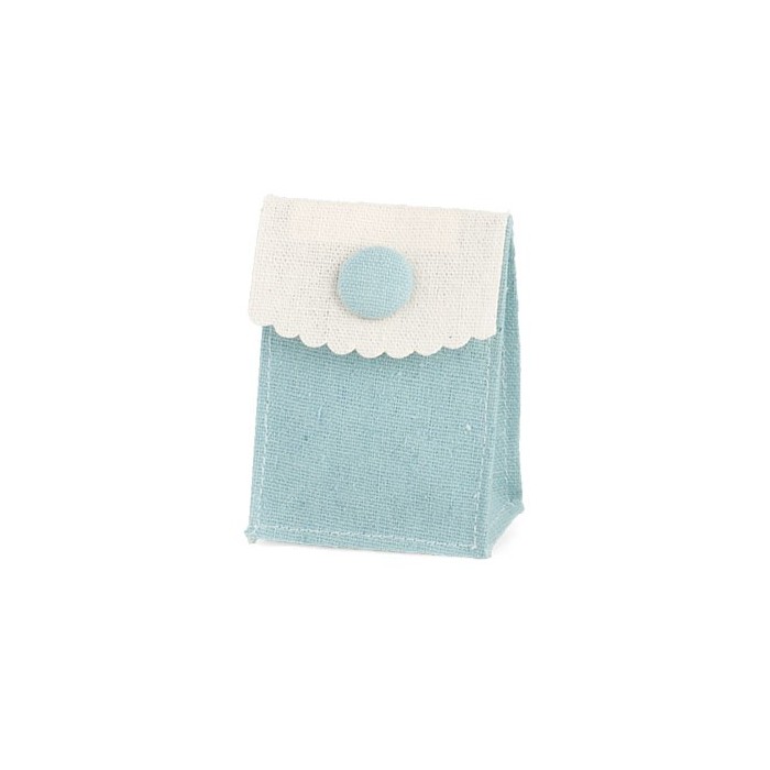 POCHETTE CON BOTTONE AZZURRA