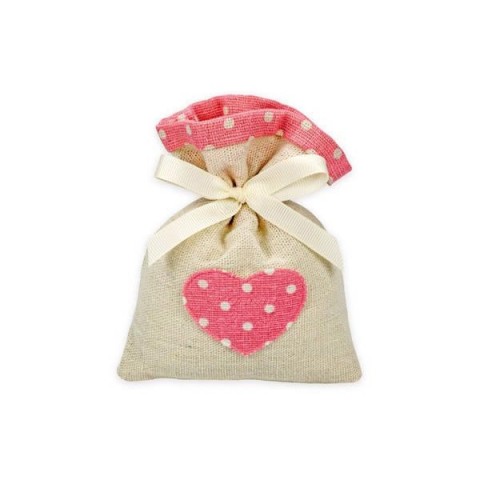 SACCHETTO CON CUORE POIS ROSA