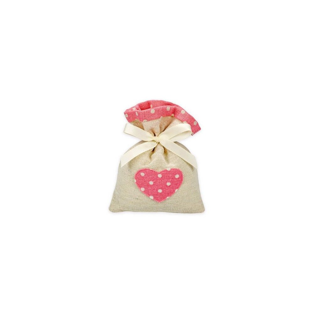 SACCHETTO CON CUORE POIS ROSA
