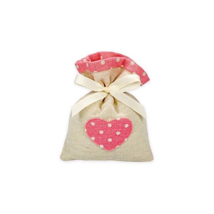 SACCHETTO CON CUORE POIS ROSA