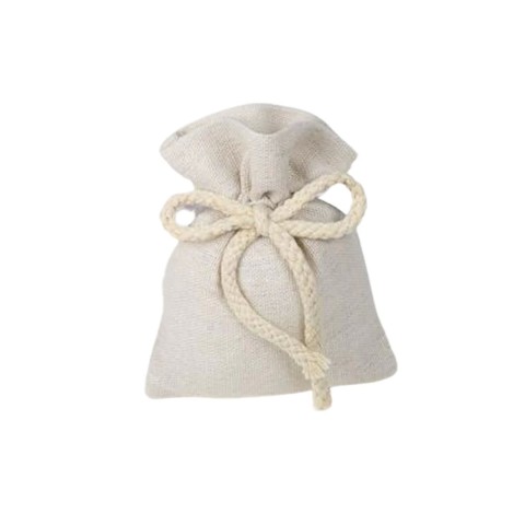 SACCHETTO COTONE CON FIOCCO PANNA