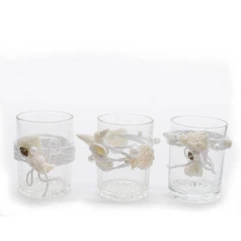 BICCHIERE TEA LIGHT DECORAZIONE MARINA