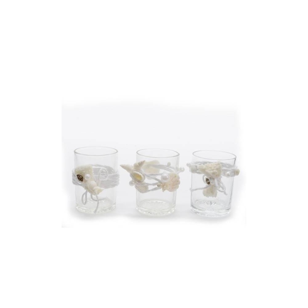 BICCHIERE TEA LIGHT DECORAZIONE MARINA