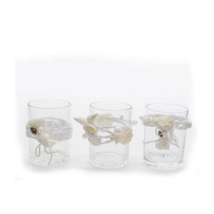 BICCHIERE TEA LIGHT DECORAZIONE MARINA