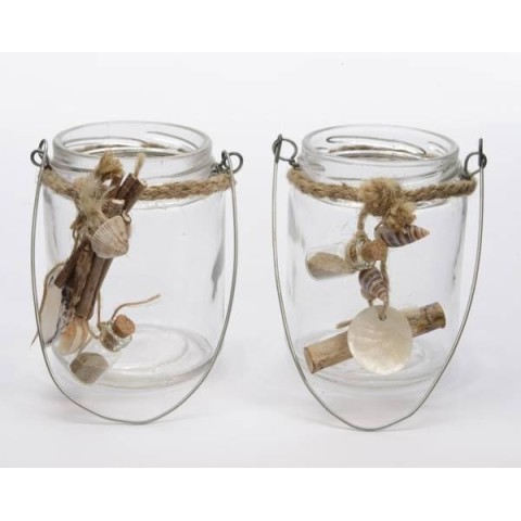 PORTA TEA LIGHT VETRO CAPPLICAZIONI MARINE