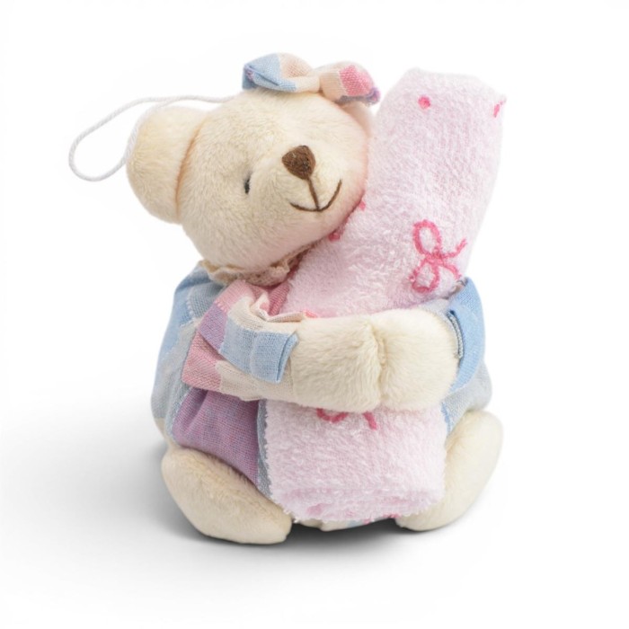 ORSETTO PELUCHE GIRL H12CM CON TOVAGLIETTA