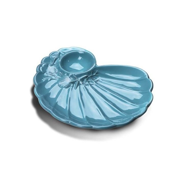 PIATTO DECORO CONCHIGLIA VERDE 24CM.
