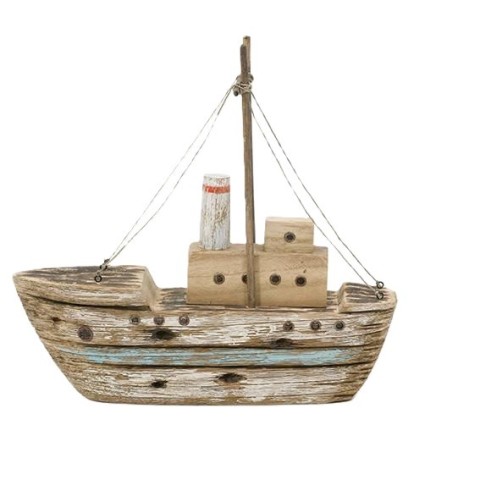 BARCA IN LEGNO LIGHT BLUE 34X9.5X