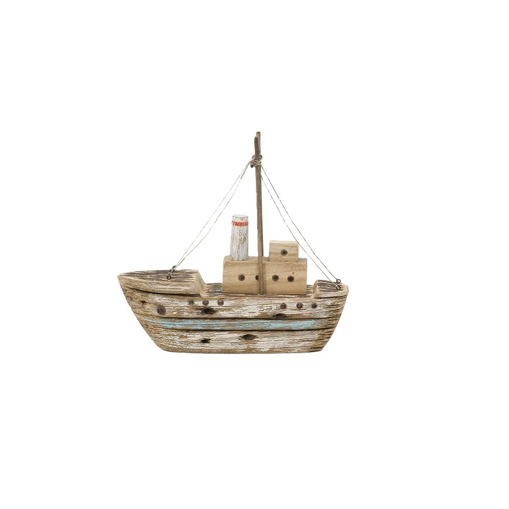 BARCA IN LEGNO LIGHT BLUE 34X9.5X