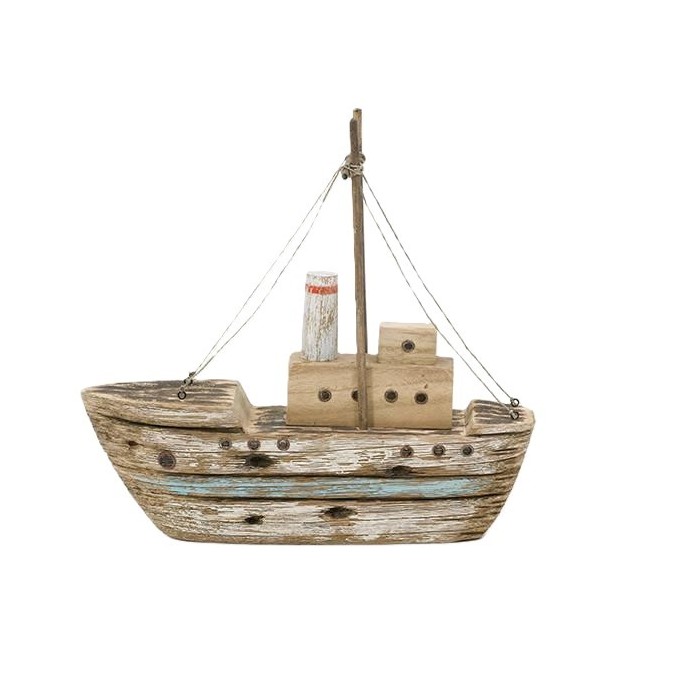 BARCA IN LEGNO LIGHT BLUE 34X9.5X