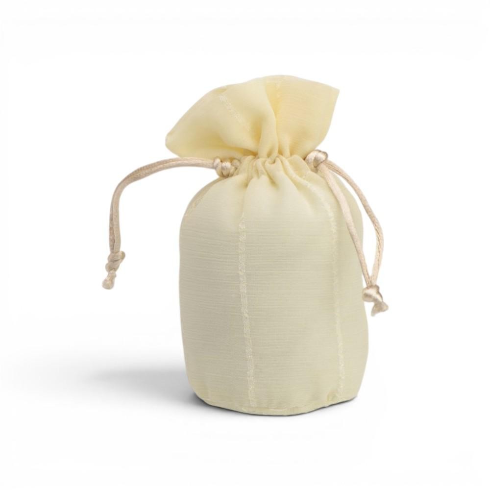 SACCO MEDIO CREMA CON TIRANTE ORGANZA RIGATO