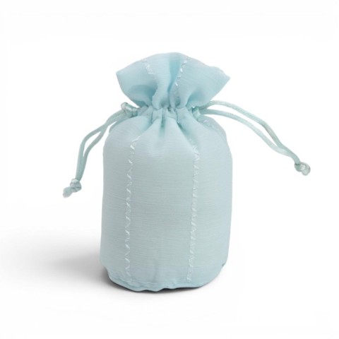 SACCO MEDIO LIGHT BLUE CON TIRANTE ORGANZA RIGATO