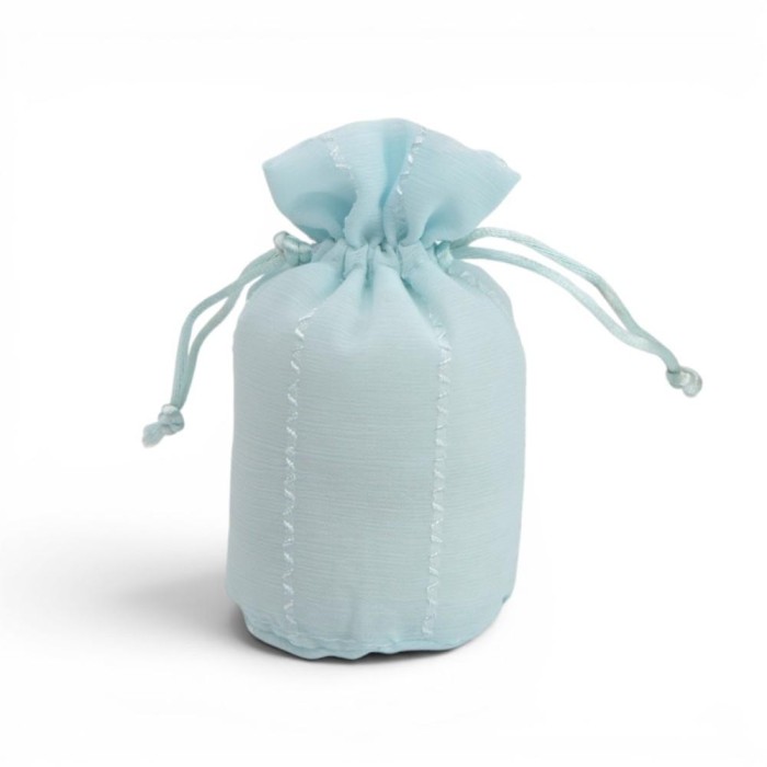 SACCO MEDIO LIGHT BLUE CON TIRANTE ORGANZA RIGATO