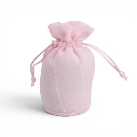 SACCO MEDIO ROSA CON TIRANTE ORGANZA RIGATO