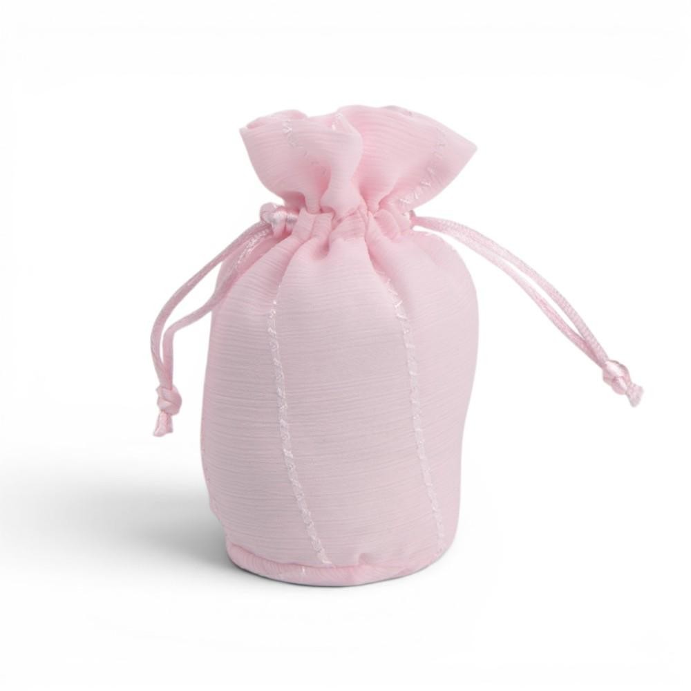 SACCO MEDIO ROSA CON TIRANTE ORGANZA RIGATO