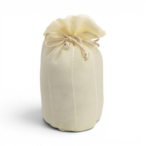 SACCHETTO GRANDE CREMA ORGANZA RIGATA