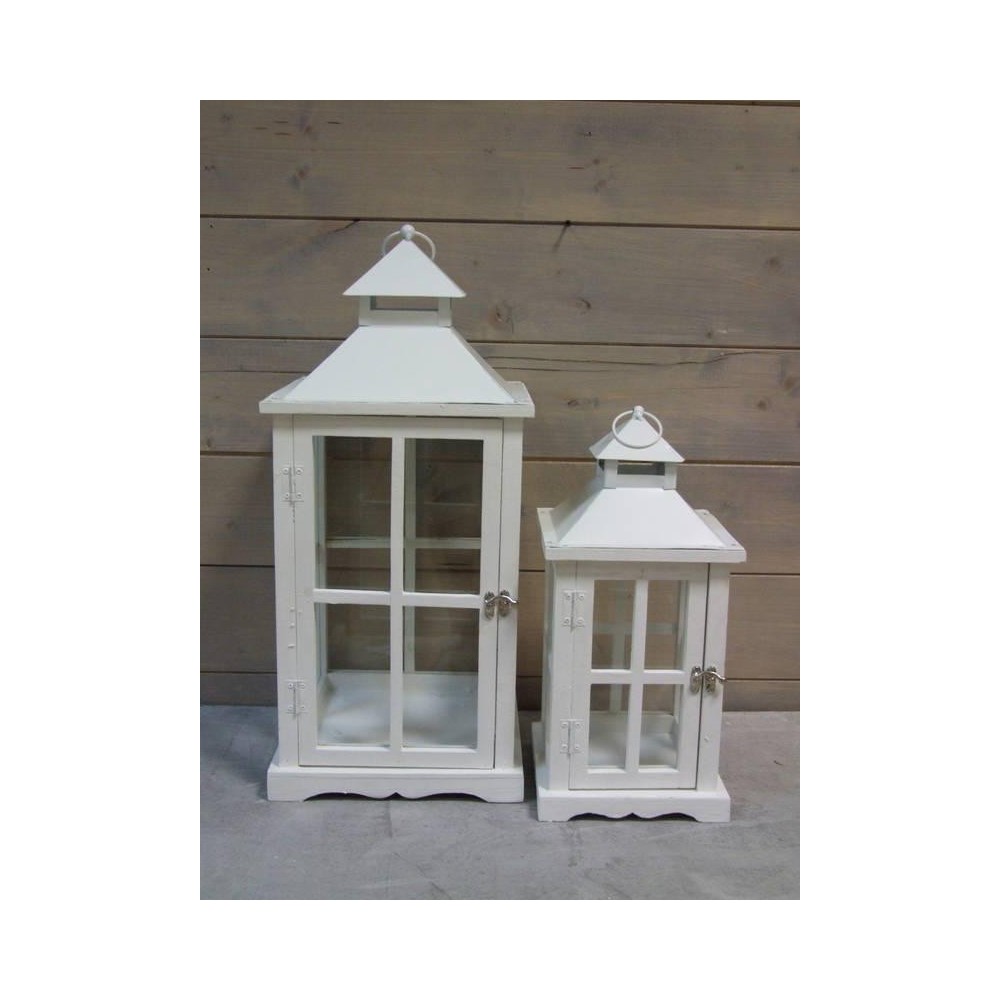 SET 2 LANTERNE LEGNO  QUADRO WHITE