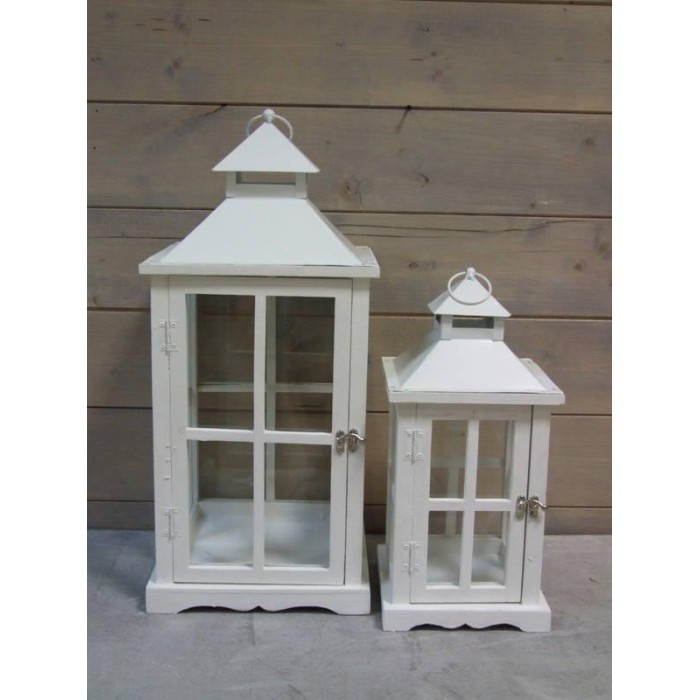 SET 2 LANTERNE LEGNO  QUADRO WHITE