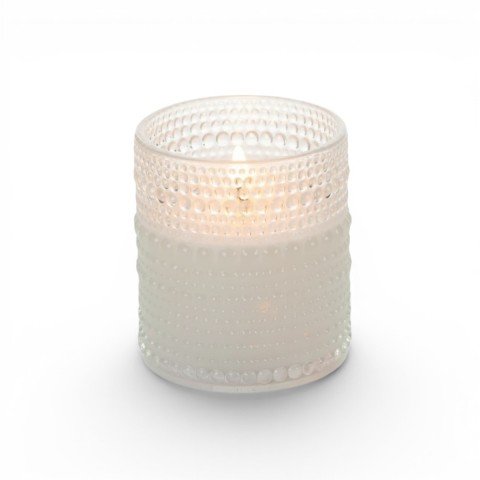 CANDELA CERA A LED IN CILINDRO DI VETRO