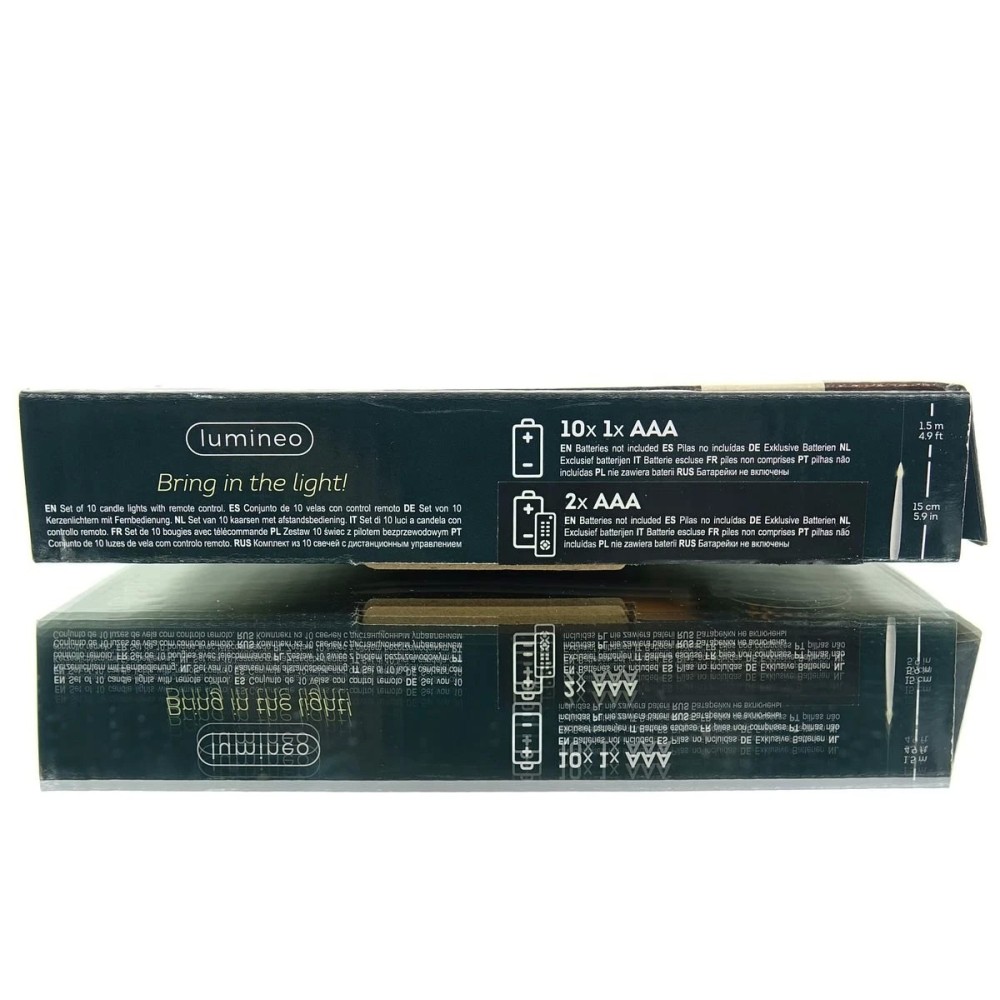 CANDELE CASCATA 10 LED BIANCO CALDO TELECOMANDO H.15
