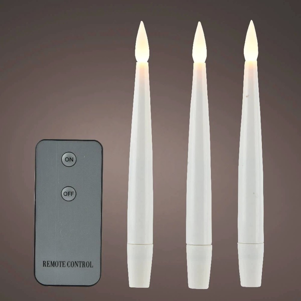 CANDELE CASCATA 10 LED BIANCO CALDO TELECOMANDO H.15