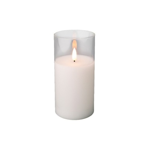 CANDELA WHITE IN VETRO CON LED H.15 D.7.5