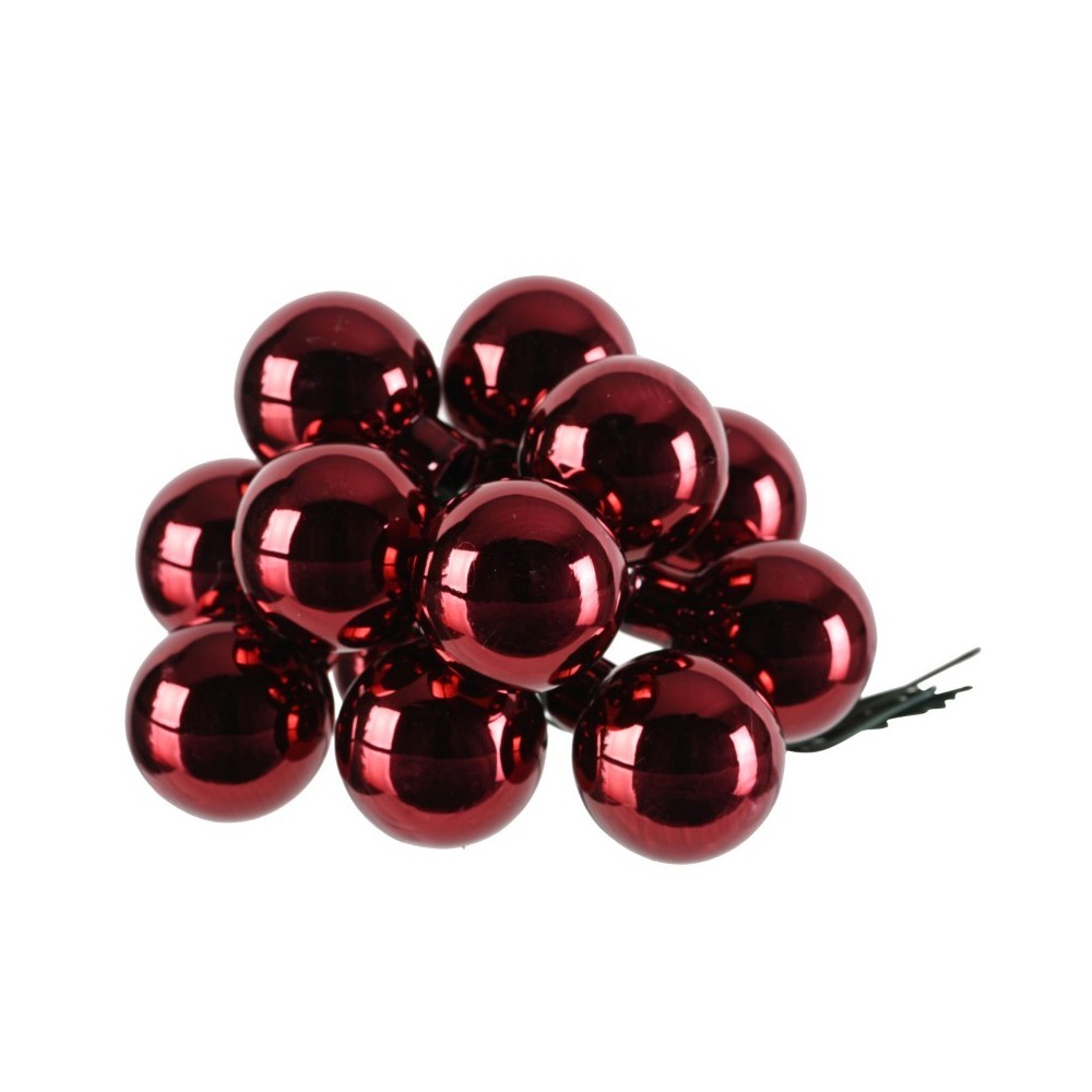 BOX 144 MINI SFERE VETRO ROSSO SCURO D.2.5
