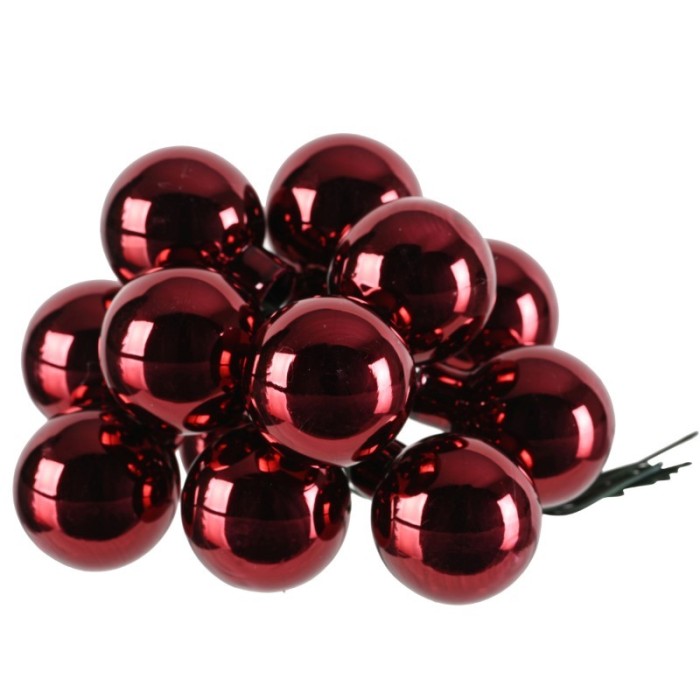 BOX 144 MINI SFERE VETRO ROSSO SCURO D.2.5