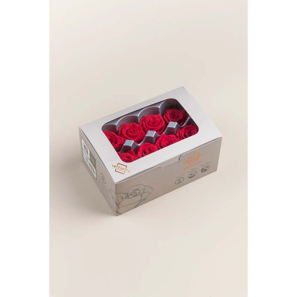 SCATOLA 8 ROSE MEDIE STABILIZZATE ROSSO D.4.5/5