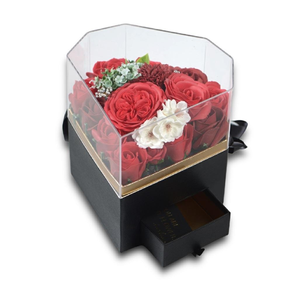 SCATOLA REGALO FIORI RED 19X20