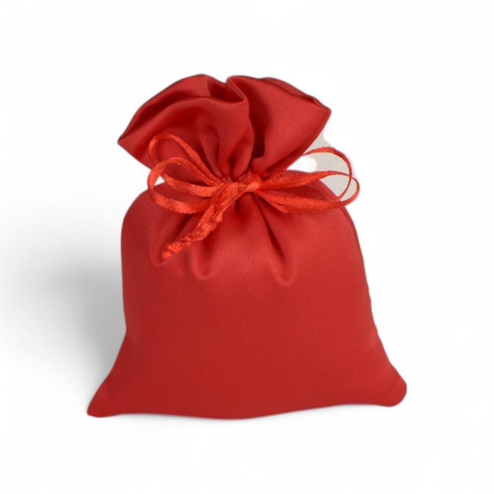 SACCHETTO RASO ROSSO RETT. GRANDE 10X12