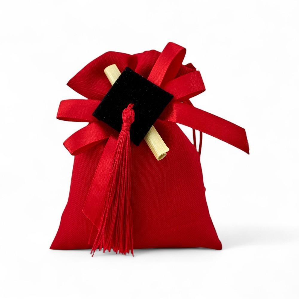 SACCHETTO RETT ROSSO LAUREA PERGAMENA GR