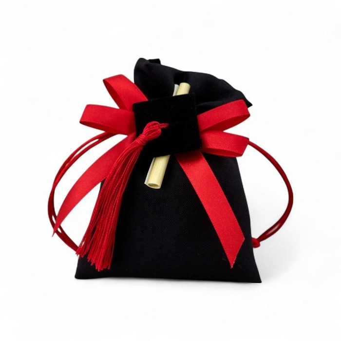 SACCHETTO RETT NERO LAUREA PERGAMENA GR