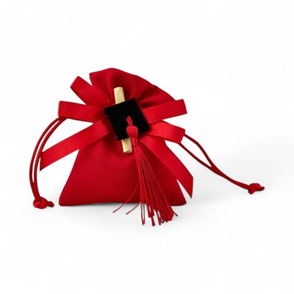 SACCHETTO RETT ROSSO LAUREA PERGAMENA PC