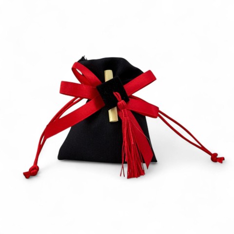 SACCHETTO RETT NERO LAUREA PERGAMENA PC