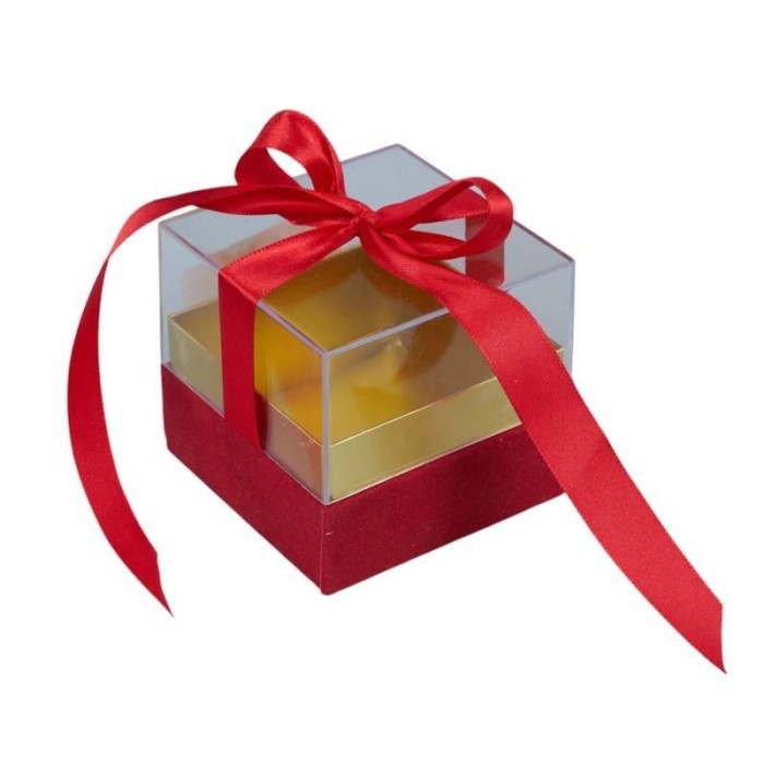 SCATOLA PLEX 8X8X8CM FIOCCO ROSSO