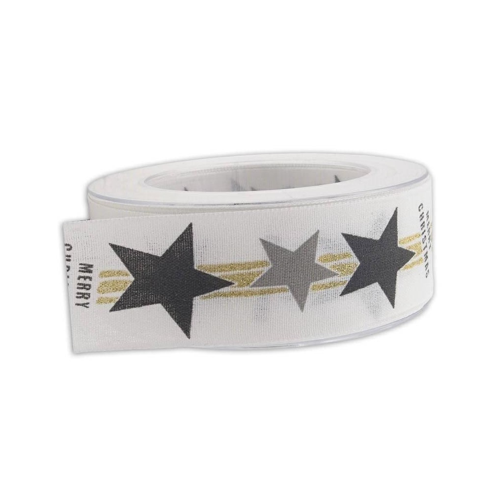 NASTRO MERRY XMAS 40MMX20MT BIANCO