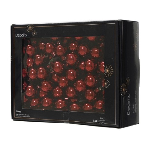 BOX 144 MINI SFERE VETRO ROSSO SCURO D.2.5