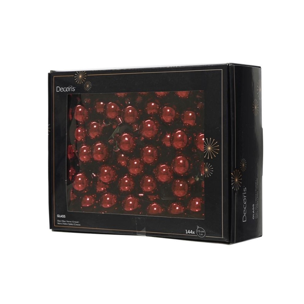 BOX 144 MINI SFERE VETRO ROSSO SCURO D.2.5