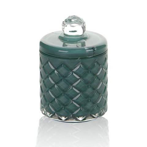 CANDELA IN VETRO VERDE 8.5X13C