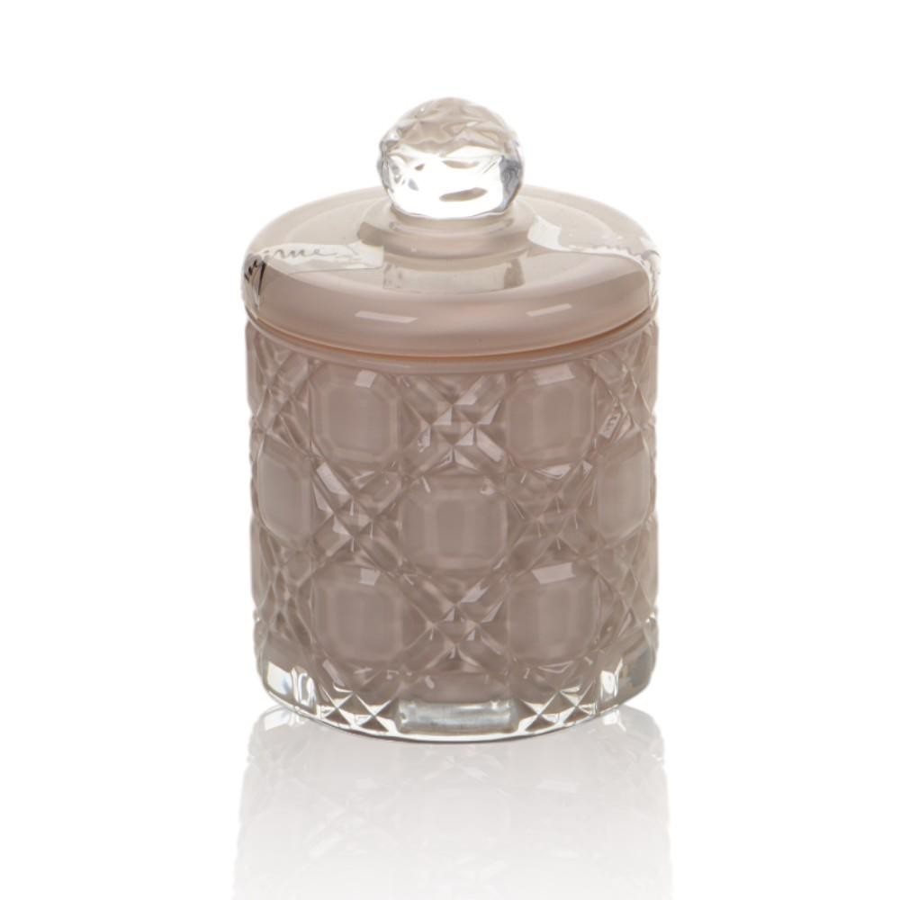 CANDELA IN VETRO ECRU 8.5X13CM