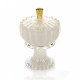 CANDELA VETRO 17CM BIANCA