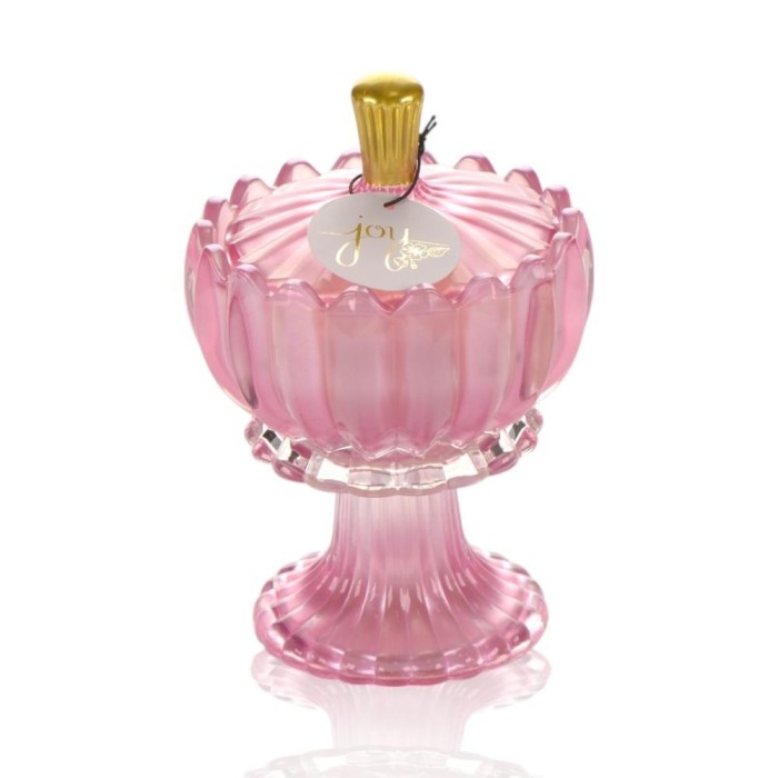CANDELA VETRO 17CM ROSA